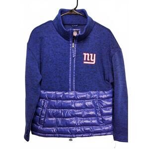 NY Giants Women's Half Zip Jacket - Blue Insulated Pullover Jacket‎ Size Medium